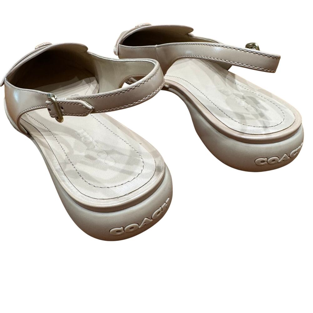 COACH Carrie Skimmer PointedToe Slingback Flats.Sz 11,WMN,cream beige champagne - Picture 7 of 10